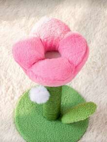 1pc Tulip-Shaped Cat Scratching Board With Sisal Rope, Pet Cat Scratching Post Toy - Multicolor - View 3