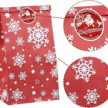 Christmas Snowflake & Reindeer Gift Bags With Stickers, Holiday New Year Paper Gift Bags For Parties, Holiday Celebrations And Decorations, Reindeer Christmas Decor, Portable For Outdoor Use, Holiday Gift For Friends - View 6