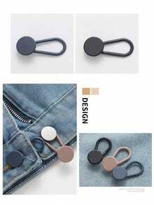 3/6pcs Denim Jeans Waist Extender Tool, Waist Extension Button, Elastic Adjustable Waistband Buckle, Detachable Seamless Waistband Buckle, Suitable For Jeans And Pants, Seamless Detachable Denim Tight Waist Buckle, Unisex Adjustable Waist Extender, Comfortable Fit Snap Button - Multicolor - View 8