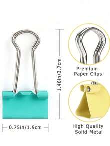 20/40pcs Colorful Metal Binder Clips, Long Tail Clips, Fish Tail Clips, Strong Elastic Metal Spring, Tight Grip, Thickened, One-Piece Molded Metal Clip, High Toughness, Resistant To Bending And Breaking, Suitable For Organizing Test Papers And Assignments, Office Supplies, DIY Scrapbook Photo Materials, Home Snack Bag Sealing, Organizing Receipts And Notes, Decorating Photo Walls, Event Gifts, Back To School Season Recommended - Multicolor - View 5