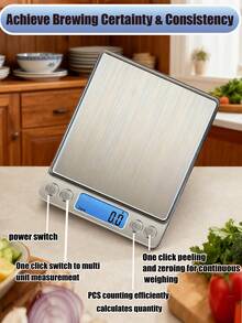 Small Kitchen Scale, Suitable For Baking, Precision Weight Scale, Units Are Grams And Ounces,Maximum Weighing Capacity 3 Kg,Suitable For Food Weighing, High Precision Multi-Functional Coffee Scale,With Back Panel LED Display (Batteries Not Included). - Kitchen scales - View 8