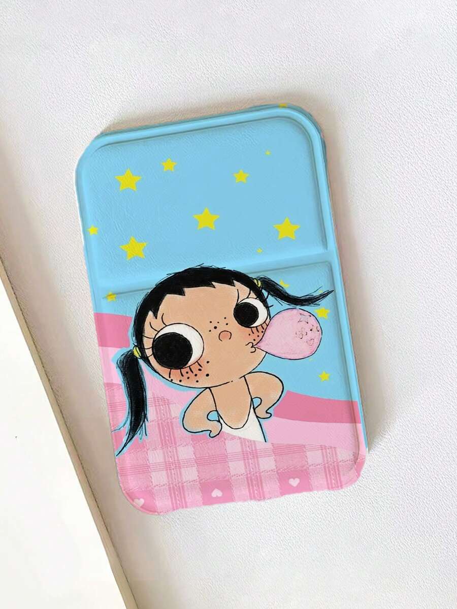 1 Yuy Cute Cartoon Character Pattern Folding Mirror Makeup Mirror, Adjustable Height Flip Mirror, High-Definition Mirror Handheld Mirror, Travel Portable Pocket Mirror, Girl Birthday Gift, Holiday Gift - Multicolor - View 1