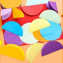 1 Pack, 10 Colors, 100 Sheets Round Colored Cardstock Thick Cut Stack Paper, DIY Handcraft Material For Art Greeting Cards, Gift Tags, Handwritten Posters, Labels; Ideal Holiday Decor, School Stationery & Back-To-School Supplies - Round - View 5