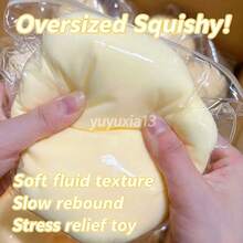 1pc Large Fluid Cheese Squishy Ball, Color-Changing Soft Squeeze Toy, Mud-Like Texture, Sticky Packaging, Anxiety Relief Stress Relief Finger Toy, Novel Stress Relief Gift For Kids And Adults, One Size, Random Color - Yellow - View 6