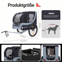 Dog Bike Trailer (Up To 40 Kg) Grey-Black With Swivel Hitch, Cargo Bike Trailer With Mesh And Rain Cover - 黑色+灰色+鋼 - 查看 11