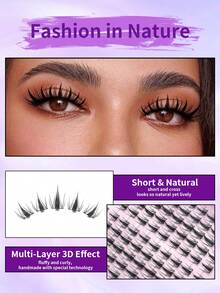 120 Pcs,Different Styles,C/D Curvature,Fluffy And Soft,0.07mm Faux Mink Single Strand,10-18mm Mixed Length Pre-Made Cluster False Eyelashes,Russian Dense D-Shape Cluster Faux Eyelashes Set,Faux Eyelashes Single Strand Dense And Soft,Natural Dense Segmented Faux Eyelashes,Smoky Soft Makeup Effect,Suitable For Daily,Party,Stage And Travel Looks,Thanksgiving And Halloween Essential Eye Makeup,Exquisite Gift,Suitable For Beginners - D - View 8