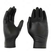 100pcs Disposable Black Gloves, Kitchen Gloves, Kitchen Utensils, Clove, Suitable For Kitchen, Tattoo Shop, Hair Salon, Pet Grooming Shop, Nail Salon And Home Cleaning, Comfortable To Wear (Packaging Box Not Included) 4/50/100pcs - Black - View 3