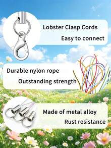 50/100/200/300/500pcs Black Decorative Cord Lanyard With Lobster Clasp, Keyring Hook, Phone Case Ornament, Jewelry Accessory - Multicolor - View 10