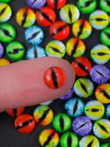 10 Peças/30 Peças/50 Peças Encantos de Arte de Unhas 3D Olho de Halloween Olho do Diabo Strass de Arte de Unhas Gótico 3D Formato de Olho Legal Diamantes de Unhas Y2K Vintage Olho de Vidro Gemas de Unhas para Mulheres Meninas DIY Decoração de Manicure de Unhas - Multicolorido - Visão 3