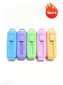 4pcs Vibrant Macaron Color Push-Pull Erasers, Creative Cartoon Design, Durable Rectangular Shape, Easy-Slide Mechanism, Suitable For Learning And Office Supplies, Multiple Colors - Multicolor - View 31