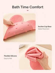 Rabbit Shaped Silicone Bath Foot Scrub Mat, Bathroom Floor Mat With Suction Cups, Foot Scrubbing Mat, Soft Bristle Cleaning Mat, Hands-Free Bathing Tool, Cute Home Bathroom Essential - Multicolor - View 3