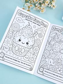 Children's Hidden Animal Search Activity Book Black And White Treasure Hunt Spot The Difference Coloring Book Observation And Concentration Training Game Drawing Book Back To School Painting Learning Supplies Teacher Classroom Holiday Reward Gift - Multicolor - View 8