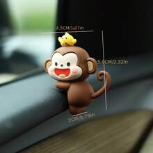 1pc Mini Monkey Car Hanging Ornament - TPU Material, Suitable For Rearview Mirror And Dashboard Decoration - Multicolor - View 6