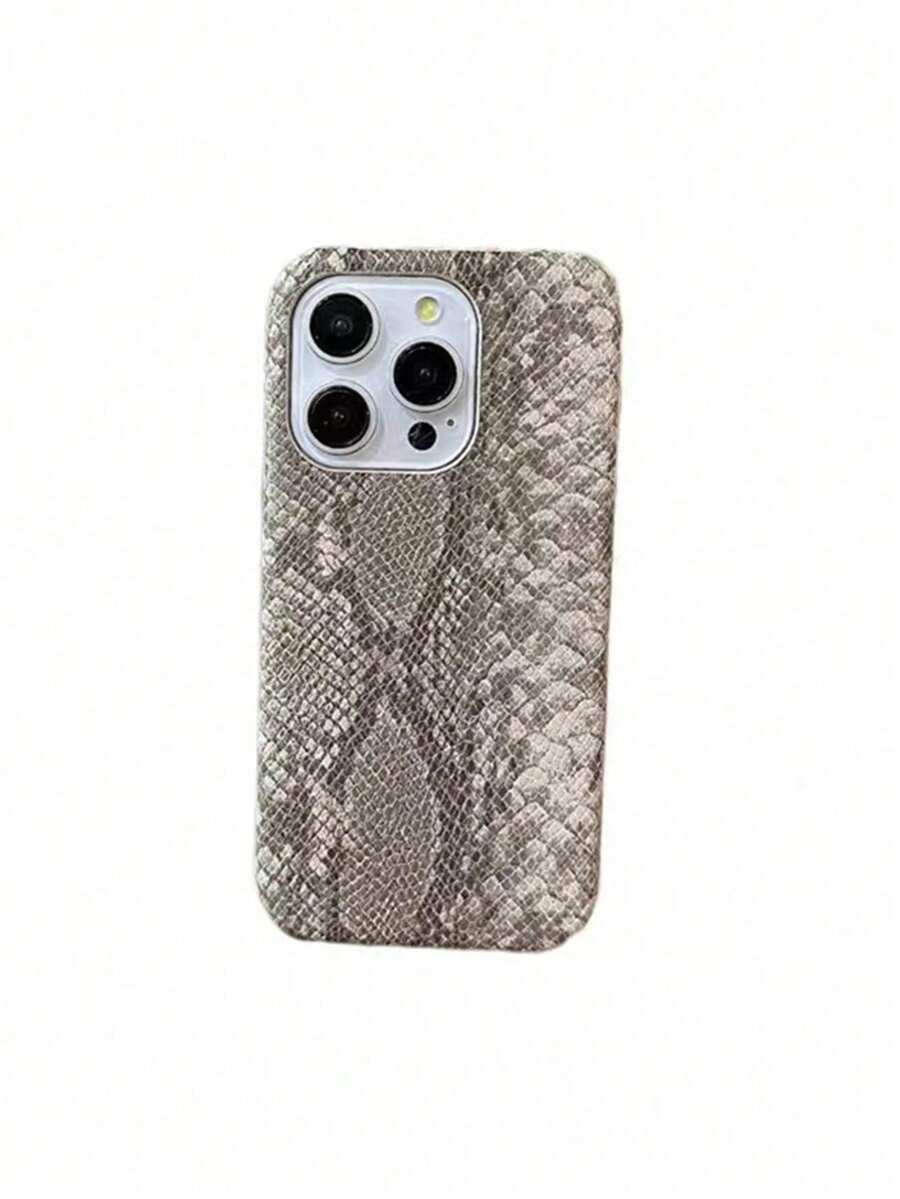 Casing Ponsel Pelindung Berkualitas Tinggi Baru, Kulit PU Motif Kulit Ular, Perlindungan Penuh, Tahan Guncangan, dengan Tempat Kartu, Cocok untuk iPhone 11/12/13/14/15/16/17 PRO MAX - Grey - View 1