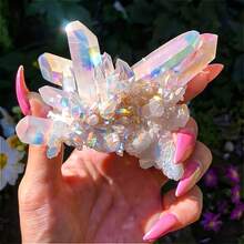 自由形水晶簇 多色鍍層水晶，適用於手工藝、桌面與床頭櫃裝飾，情侶與兒童的理想選擇，可作為聖誕節、萬聖節、復活節禮物 - 10-50克 - 查看 3
