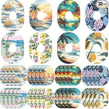 1 Set - 4/8pcs CMG Sensor Waterproof Sweat-Proof Self-Adhesive Tape, Pre-Cut Soft Breathable Durable And Secure Protective Tape, Suitable For Sports And Daily Use, Summer Charming Beach Landscape Pattern G7 Compatible - View 1