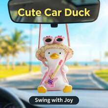 1 Cute Car Ornament - Cool Swinging Duck Car Accessories, Suitable For Teen Car Accessories - A - View 4
