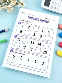 Children's English Reading Writing Math Graphic Pattern Logic Educational Workbook Early Learning Notebook Back To School Supplies Teacher Classroom Reward A5 Notebook Holiday Learning Gift - 彩色 - 查看 6