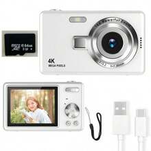 Fashionable And Easy-To-Use High-Definition Digital Camera, 2.4-Inch IPS Screen, Auto Focus, With Supplementary Light, Capable Of Taking Photos And Videos, Portable CCD, Equipped With 64G Memory Card, Easy To Operate, Ideal Gift For Festivals - Multicolor - View 14