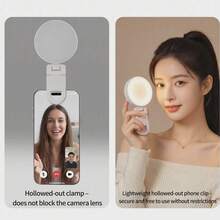 Portable Mini Clip-On Round LED Fill Light That Can Be Magnetically Attached Or Used As A Stand; A Pocket-Sized Handheld Light Suitable For Mobile Phone Cameras, Live Streaming, And Photography. - Multicolor - View 8