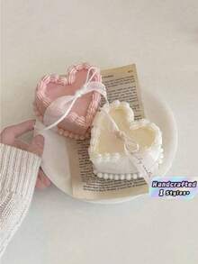 1 Heart-Shaped Silicone Mold, Reusable 3D Cream Cake Shaped Candle Mold, Gypsum Silicone Mold, Commemorative Candle Mold, Resin Mold. Suitable For Making Handmade Soap, Plaster, And Candles. Suitable For Occasions Such As Christmas And Birthdays. - White - View 5