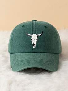 1pc Men's Bull Head Print Baseball Cap, Classic Casual Vintage Fashion Sun Protection Hat, Soft Sweat-Absorbent With Adjustable Size, Lightweight Suitable For Outdoor Sports, Daily Wear, Gatherings And Vacations - Bull Head 3 - View 24