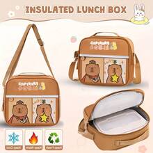 Cute Fashionable Student Backpack, Capybara Cute Cartoon Capybara Theme Design, Large Capacity Backpack, With Cute Pendant, Back To School Season, School Opening Gift. - Sets - View 5