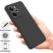 Phone Case For 14 5G / 14T 5G, With Camera Protection, Slim Shockproof Flexible Black Matte Soft Silicone Protective Cover - Black - View 5