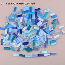 120g Blue Series Glass Mosaic Tiles - Square Trapezium Triangle Irregular-Shaped Premium Craft Decorative Pieces For Creative Art, Painting, Handmade Jewelry, And DIY Projects - A - View 6