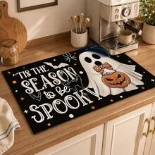 1 pieza Patrón de fantasma lindo de Halloween, protector de estufa plano 2D y alfombrilla de goma antideslizante resistente al calor para estufa, adecuada para estufa de inducción, estufa de vidrio y alfombrilla multifunción antiarañazos, también se puede usar como horno, lavadora, secadora y decoración de cocina, la mejor opción. - Multicolor - Ver 2