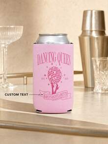 1件客製化 Disco Queen 杯組，個性化新娘姓名飲水杯，復古單身派對啤酒杯套 - 彩色 - 查看 2
