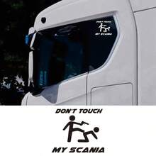1pc Don't Touch My Scania Funny Cartoon Car Truck Sticker, Vinyl Waterproof Sun-Proof Scania Heavy Truck Window Warning Decal, Truck Modification Scratch Cover Decorative Sticker - Scania - View 1