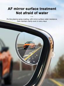 2pcs Rearview Mirror Blind Spot Mirror, Adjustable Vision, Heart, Fan, Round Shapes, Car Decorative Mirror - Multicolor - View 5