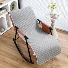 Single Person Lounge Chair Cushion, Dirt-Resistant Seat Pad, All-Season Universal, Rocking Chair Cushion With Diamond Pattern, Reinforced Stitching For Durability, One-Piece High Back Chair Cushion, Two Straps For Secure Attachment, Machine Washable - 55cm X 180cm - View 1