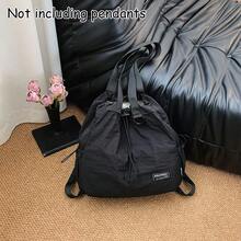 Mochila impermeable plegable con cordón, compartimento principal con cierre de cordón, puede almacenar ropa deportiva, botella de agua y artículos de uso diario - Multicolor - Ver 11