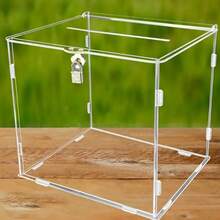 DIY Large White Acrylic Gift Card Box With Card Slot And Transparent Window, Greeting Card Storage For Wedding, Graduation, Birthday Party, Party Favor Tabletop Decor - A - View 13