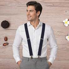 Elastic 5cm Suspenders For Men - Black - View 1