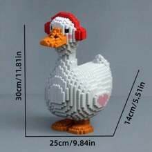 640pcs Yellow Rubber Duck Building Blocks, White Duck, Perfect For Living Room Decoration, Interlocking Blocks, DIY Rope Beads Toy, Home Decor, Perfect Birthday Gift - Multicolor - View 10