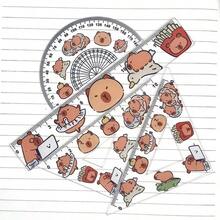 4pcs/Set Capybara Acrylic Ruler Set: High-Quality Protractors, Rulers, And Compasses - Perfect For Schools Or Offices - Make Your Workspace Full Of Fun! Back To School - Multicolor - View 5