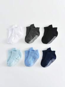 6 Pairs Boys & Girls Basic Non-Slip Bottom Children's Sports Socks, Tab Socks, Multi-Function Trampoline Socks, Floor Socks - Multicolor - View 21