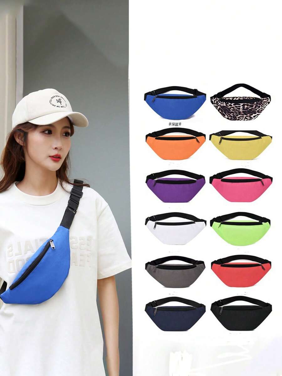 1pc Multicolor Waterproof Waist Bag, Adjustable Shoulder Strap Crossbody Chest Bag, Fashion Casual Style, Suitable For Travel, Cycling, Hiking And Daily Use - Multicolor - View 1