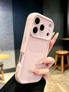 Minimalist Thick Shockproof Pink Phone Case, Compatible With IPhone 17/17Pro/17promax/16 Pro Max/16/16 Pro/16 Plus/16E/15/15 Plus/15 Pro/15 Pro Max/11/12/13/14 Pro Max/XS/XR/11 Pro/11 Pro Max/12 Pro/12 Pro Max/13 Pro/13 Pro Max/7 Plus/14 Pro/14 Pro Max/14 Plus/7 Plus/8 Plus/8/SE2/13, Soft Shell Waterproof Shockproof Scratch-Resistant - Pink - View 14
