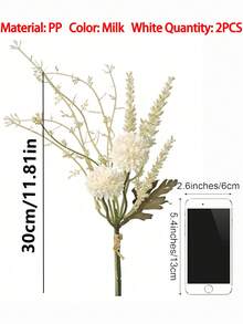 1/2件人造菊花花束 - 仿真乾燥花球設計 - 適合辦公室、花瓶、居家、桌面裝飾、訂婚和婚禮佈置 - 白色3 - 查看 9