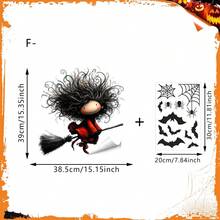 1pc Whimsical Voodoo Ghost Doll Window Film, Electrostatic Adsorption, Reusable, Suitable For Bedrooms, Shops, And Halloween Party Decorations. - Multicolor - View 15