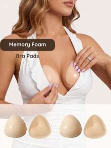 vfvQueen Silicone Bra Inserts - Invisible, Reusable & Thickened Breast Pads For Bikini Halter, Soft And Comfortable Lingerie Accessories For Women - Khaki - View 1