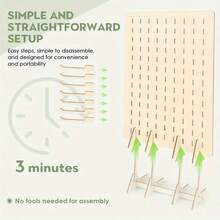 Portable Wooden Pegboard Display Stand, With 20 Compatible Wooden Pegs, Wooden Pegboard Display Stand Retail Rack, Necklace Earring Keychain Display Stand, Suitable For Jewelry , Handicraft Exhibitions, Tools, Pegboard Accessory Rack Organizer - 1PC - View 3
