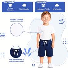 Kit Sortido 2, 6 ou 10 Peças Roupa Infantil Menino Conjunto Básico Escolar Masculino Casual de Verão - Kit 1 Conjunto Básicos Sortido - Visão 2