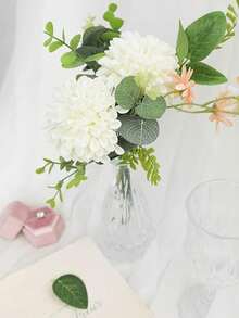2pcs/Set - Wedding Arch Floral Decor, Artificial White Wedding Flowers, Perfect For Wedding Welcome Sign Decoration And Ceremony Reception Area Arch Arrangement. Artificial Arch Bouquet Suitable For Wedding Welcome Sign, Wedding Ceremony And Reception Occasions - White - View 4