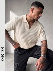 GRDR Men's Summer Knit Short Sleeve Shirt, Suitable For Summer Social Gatherings And Dining - Apricot - View 4
