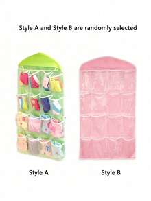 1pc 16-Pocket Transparent Over-The-Door Hanging Storage Organizer, Suitable For Shoes And Accessories, Portable, Multi-Material Structure, Dorm Essential, College Travel Must-Have, Closet Storage Organizer - Multicolor - View 8